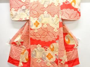 アンティーク　小槌に花模様着物